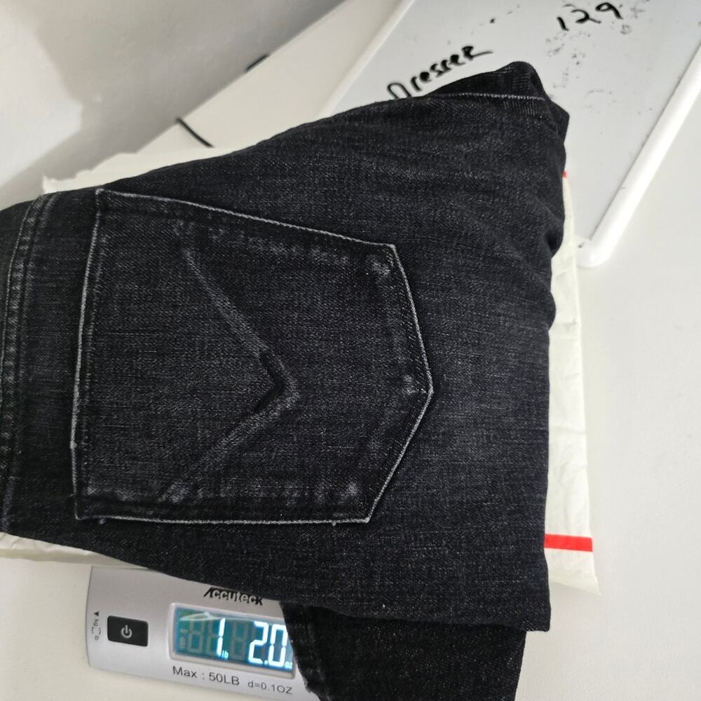 Hudson Holly High Rise Straight Leg Jeans Size 25 Black Split Hem Y2K Vamp Goth - Picture 13 of 13